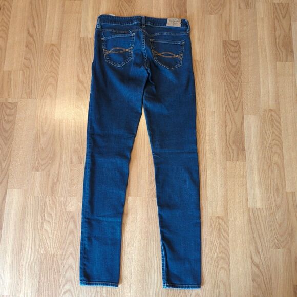 Abercrombie & Fitch Jeans Womens 25/31 Super Skinny Blue Low Rise Stretch Dark - Picture 4 of 7